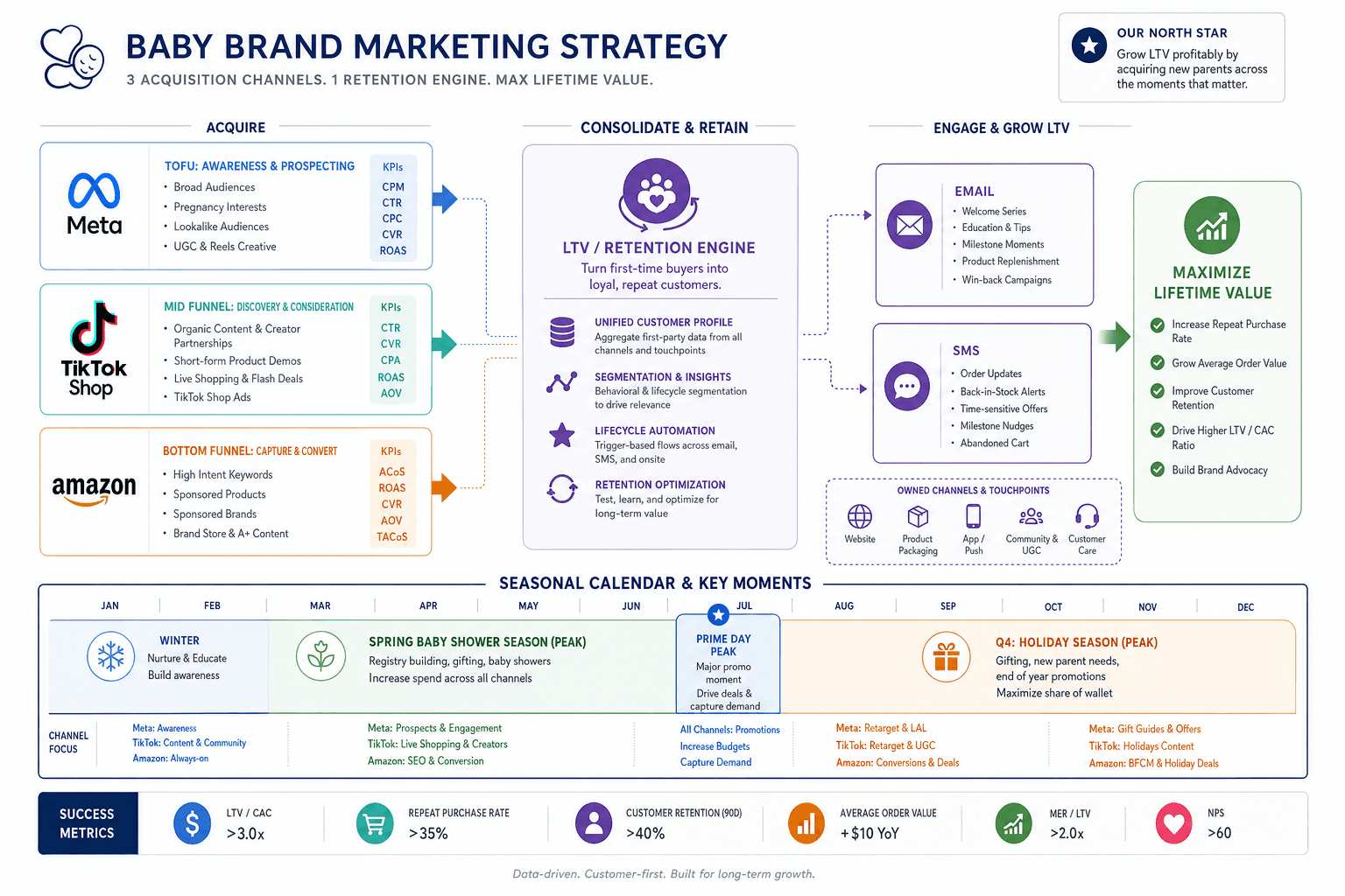The advertising strategy for a Baby & Toddler Brands business